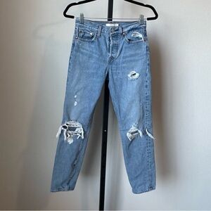 Levi's Wedgie Fit Distressed Jeans with Button Fly Size 25